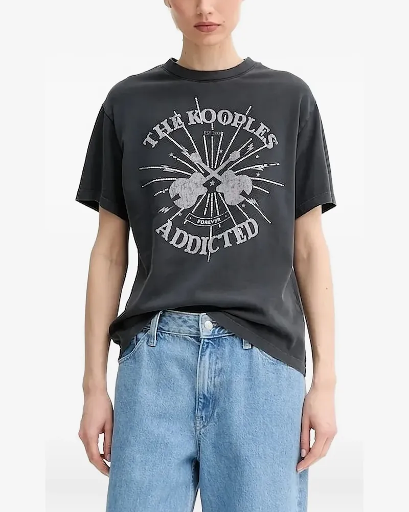 The Kooples T-Shirt mit grafischem Print - Grau Grau