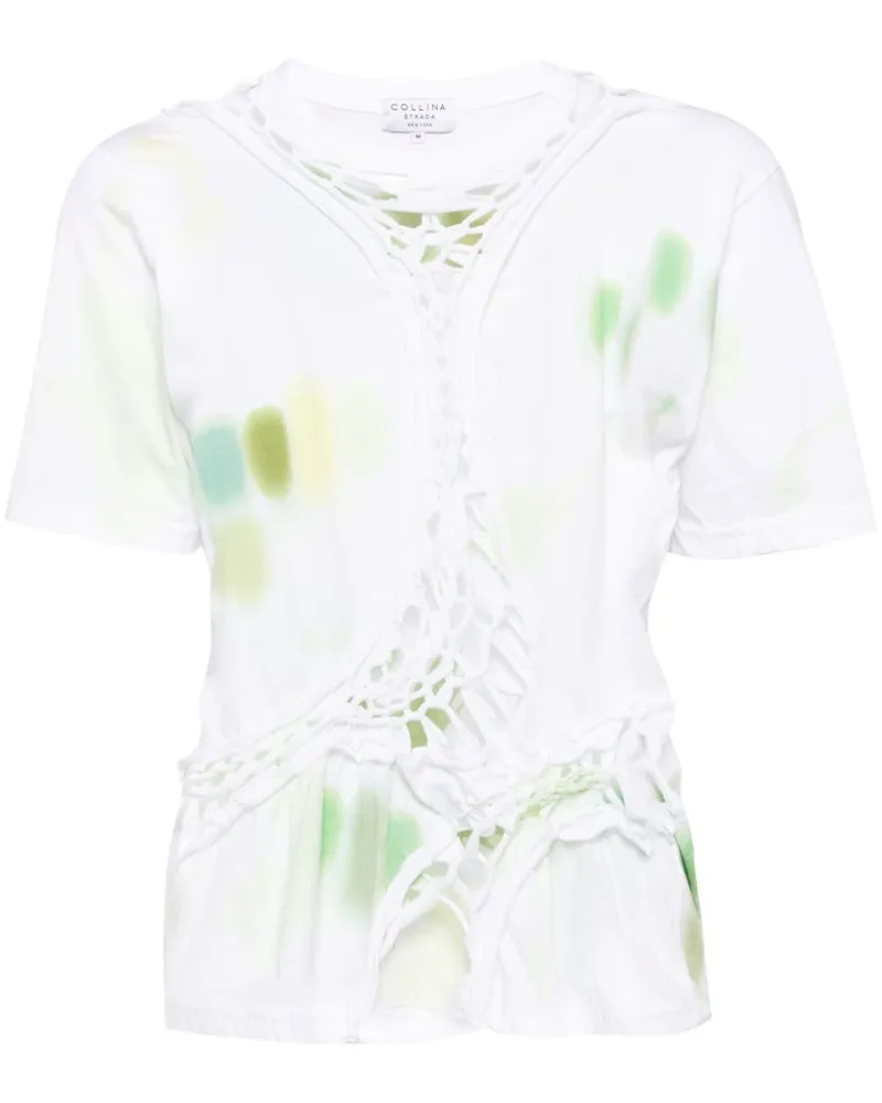 Collina Strada T-Shirt mit Lime Starbust-Print Weiß
