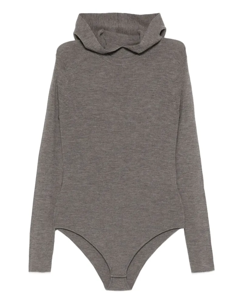 P.A.R.O.S.H. P.A.R.O H. hooded ribbed bodysuit - Grau Grau