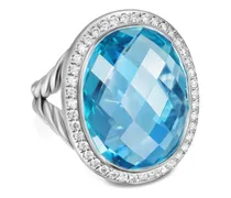 Albion Sterlingsilberring mit Diamanten und Topas 21mm