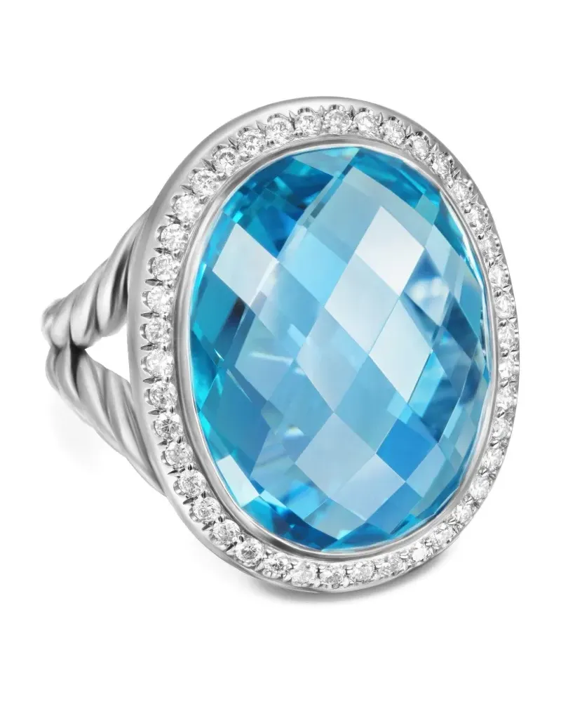 David Yurman Albion Sterlingsilberring mit Diamanten und Topas 21mm Silber