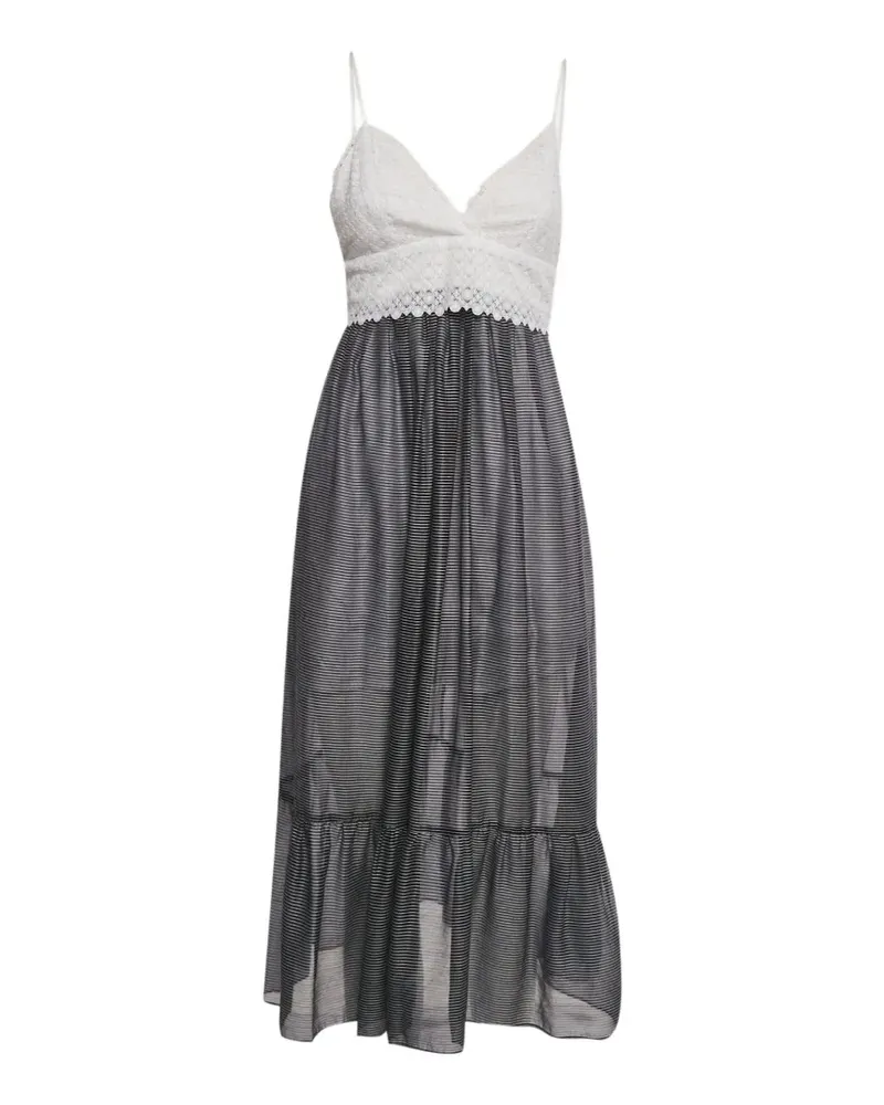 Sandro crepe lace dress - Schwarz Schwarz