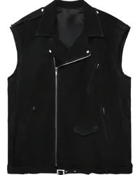 Rick Owens Bikerweste aus Leder Schwarz