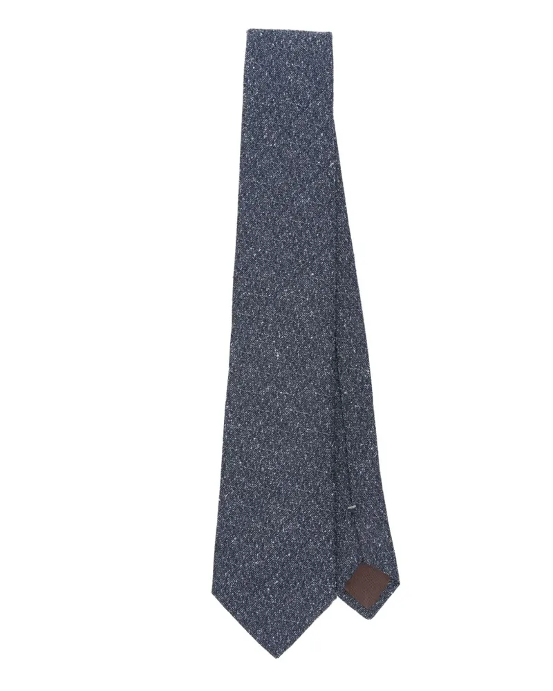 Canali Melierte Krawatte - Blau Blau