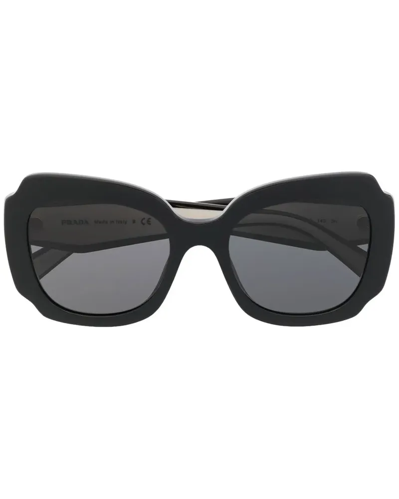 Prada Sonnenbrille mit Oversized-Gestell - Schwarz Schwarz