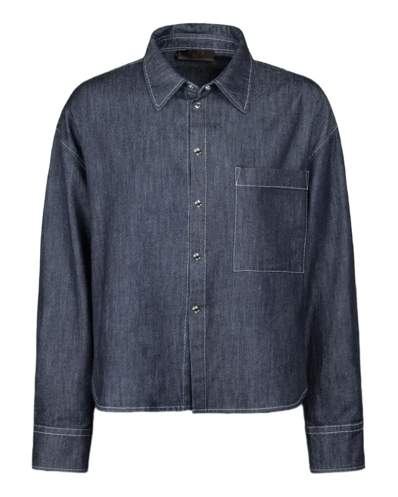 MOORER Mindy D patch-pocket shirt - Blau Blau
