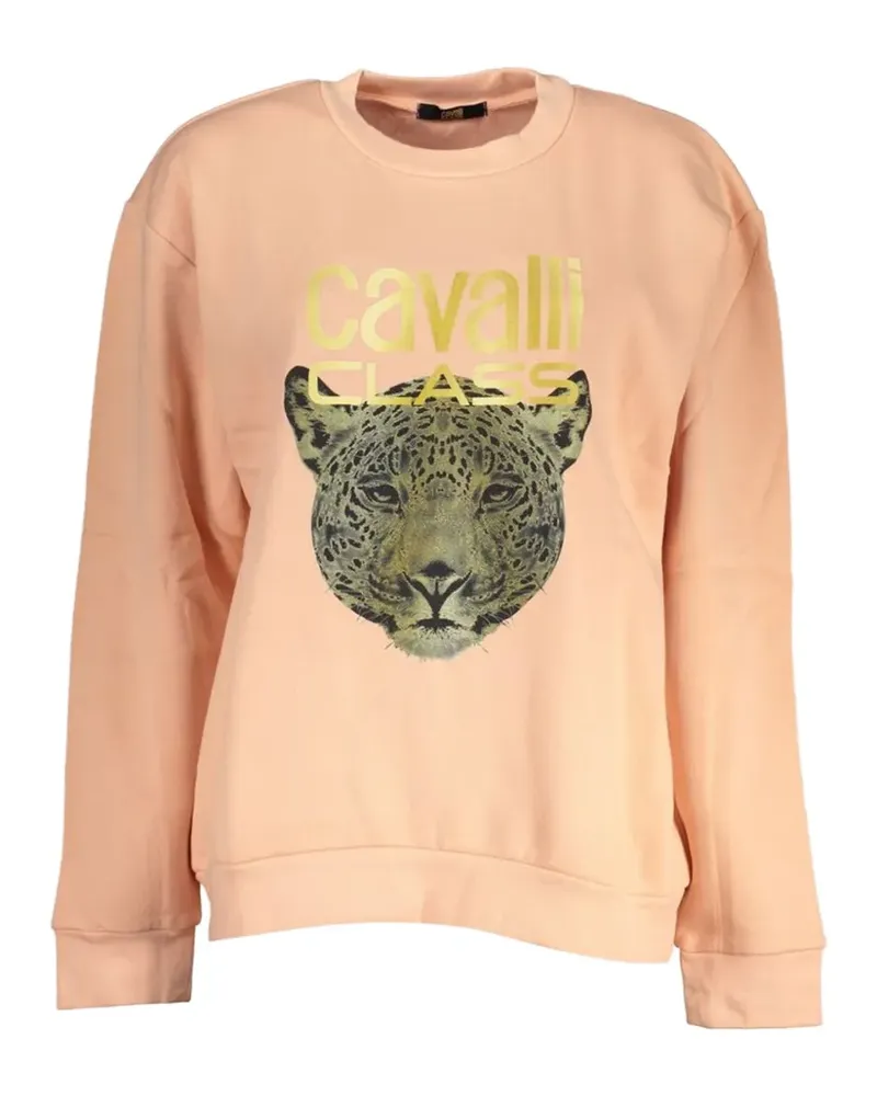 Roberto Cavalli jaguar-print logo-lettering sweatshirt - Rosa Rosa