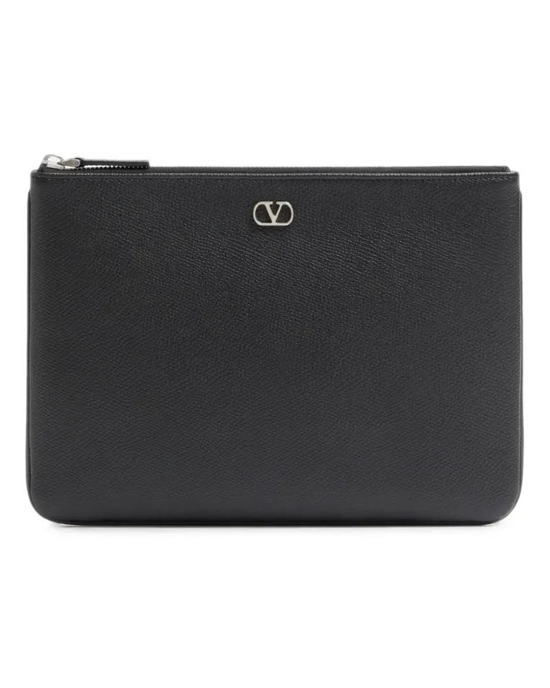 Valentino Garavani Clutch mit Logo - Schwarz Schwarz