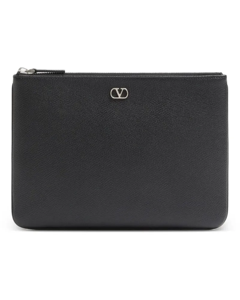 Valentino Garavani Clutch mit Logo - Schwarz Schwarz