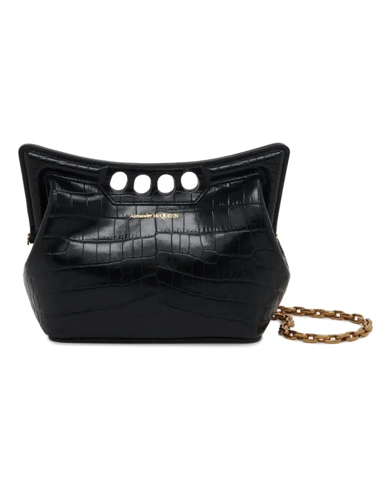 Alexander McQueen Mini The Peak Schultertasche - Schwarz Schwarz