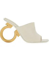 Ferragamo Mules mit hohem Absatz 105mm Weiß