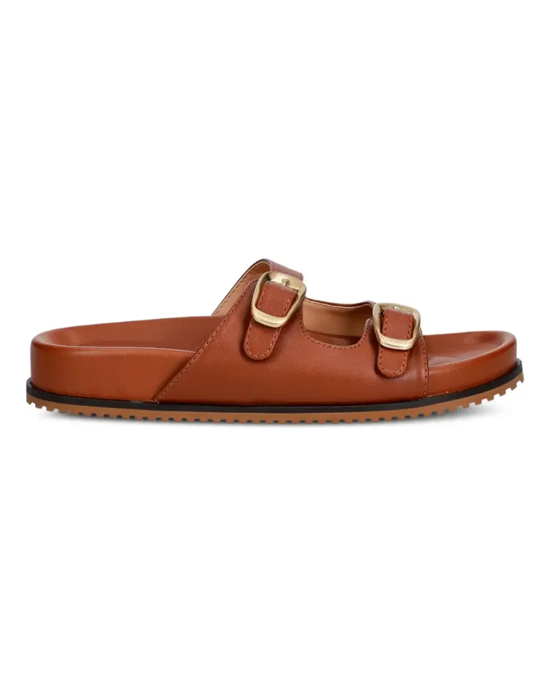 Twin-Set buckle-fastening leather slides - Braun Braun