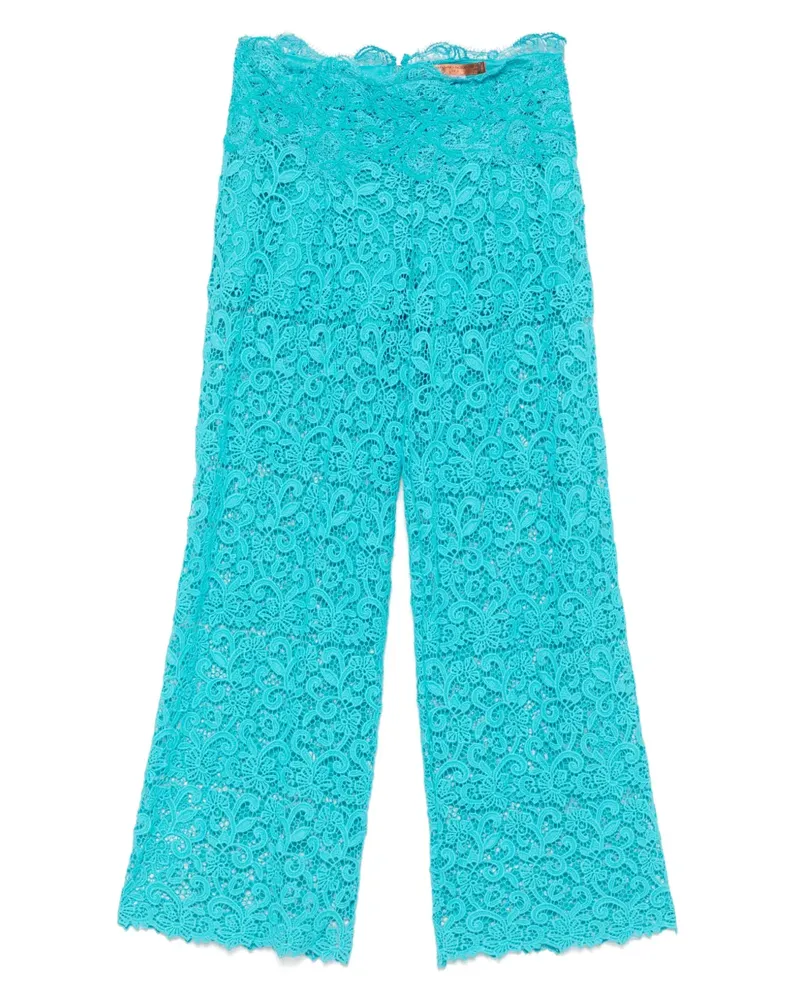 Ermanno Scervino Hose mit Blumenspitze - Blau Blau