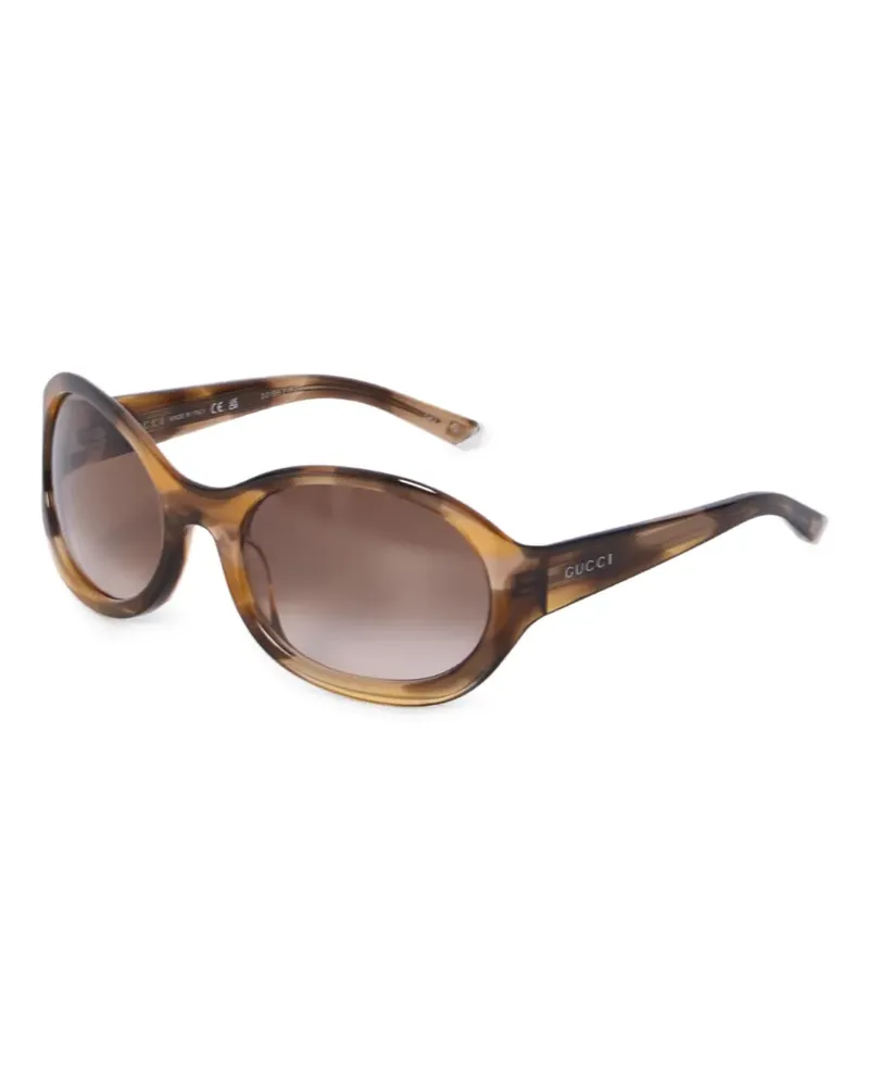 Gucci Sonnenbrille mit rundem Gestell - Braun Braun