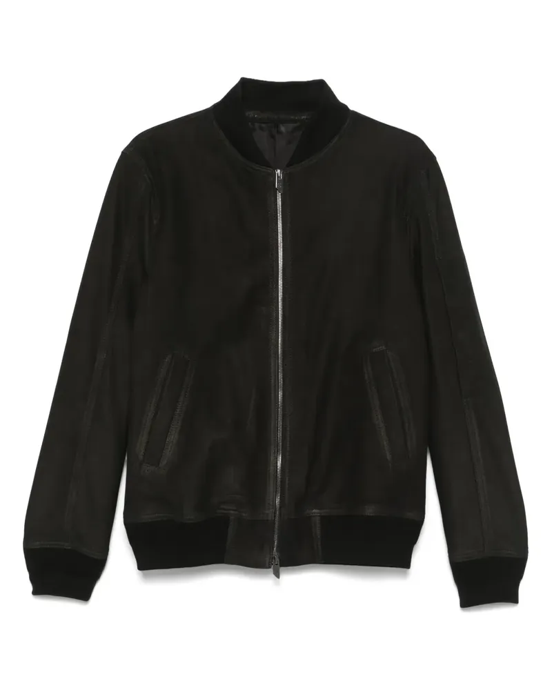Salvatore Santoro Bomberjacke aus Wildleder - Schwarz Schwarz