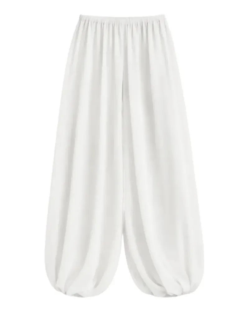 FRANKIE Shop Mio sheer gathered-hem trousers - Weiß Weiß