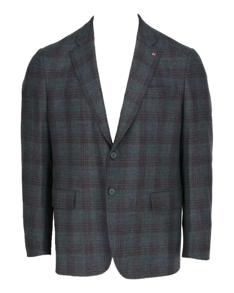 Isaia check-pattern blazer - Grau Grau
