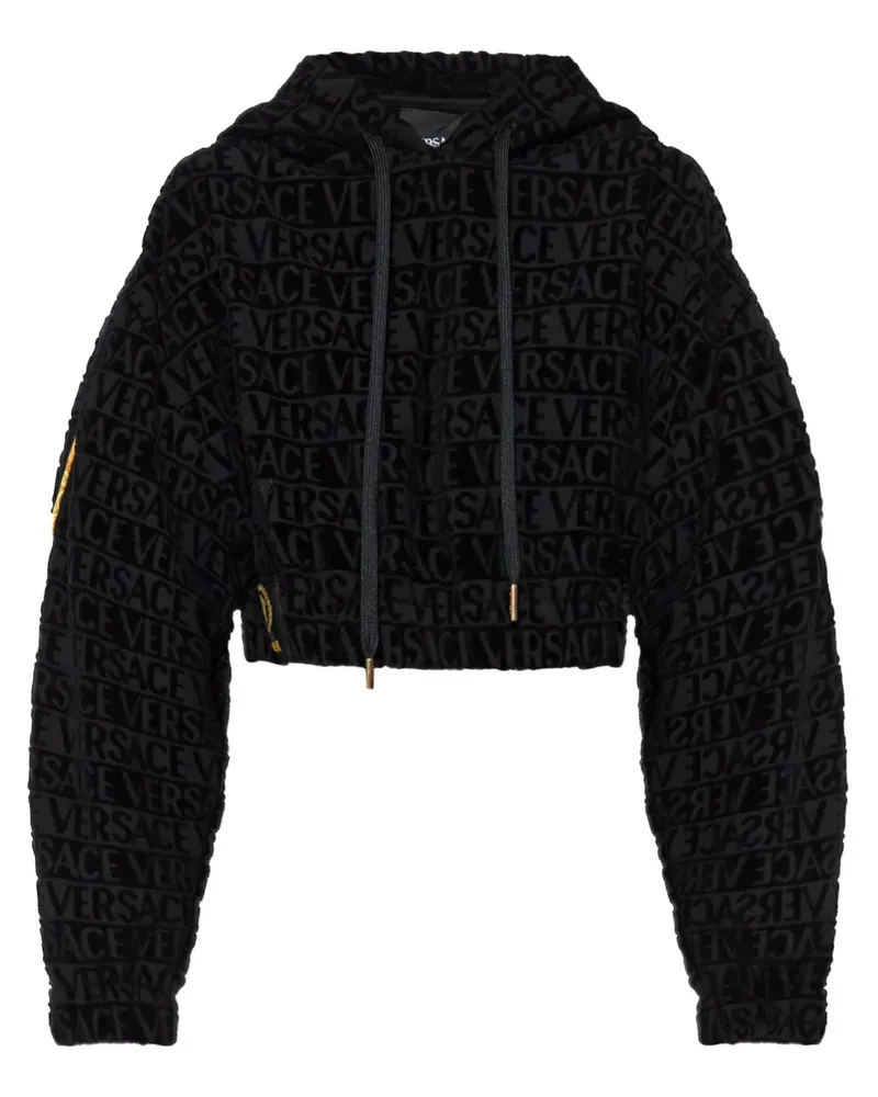 Versace I Love Baroque Cropped-Hoodie - Schwarz Schwarz