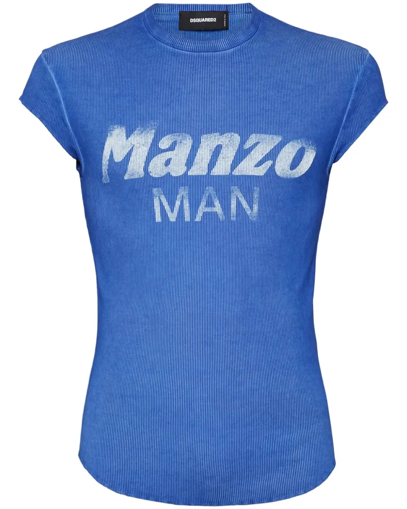 Dsquared2 T-Shirt mit Text-Print - Blau Blau