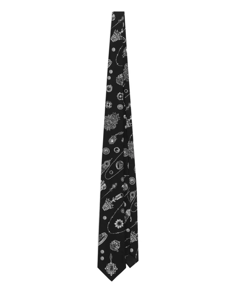 Dolce & Gabbana Krawatte mit Schmuck-Print - Schwarz Schwarz