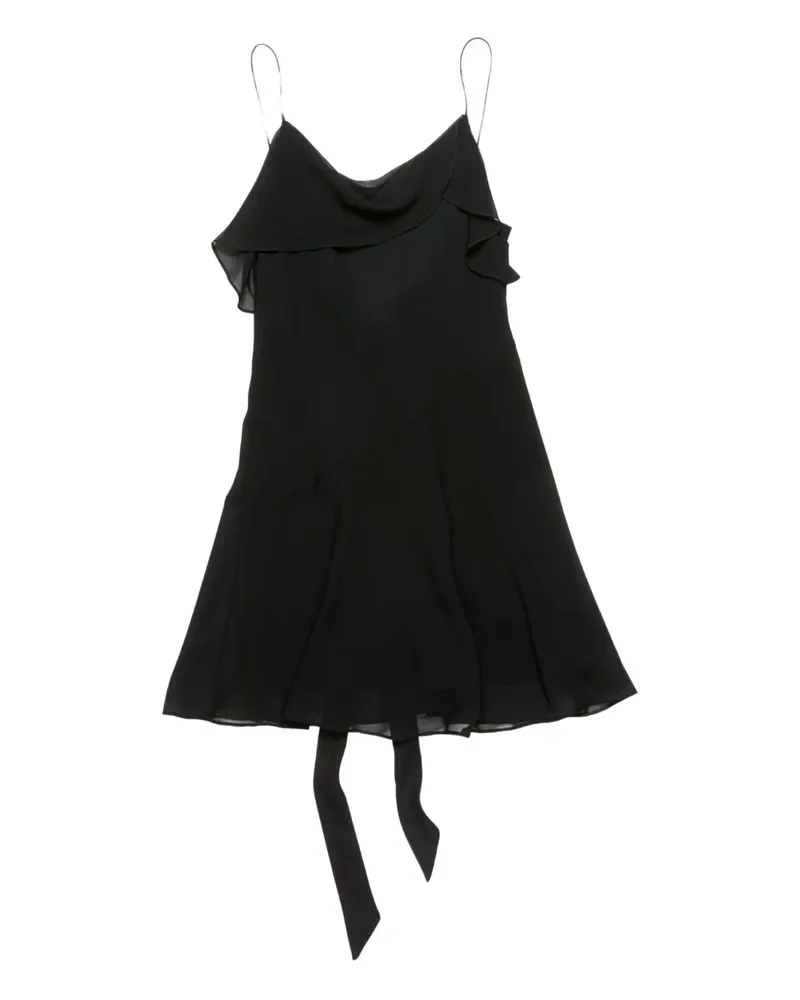 Acne Studios Gerüschtes Kleid mit Fliege - Schwarz Schwarz