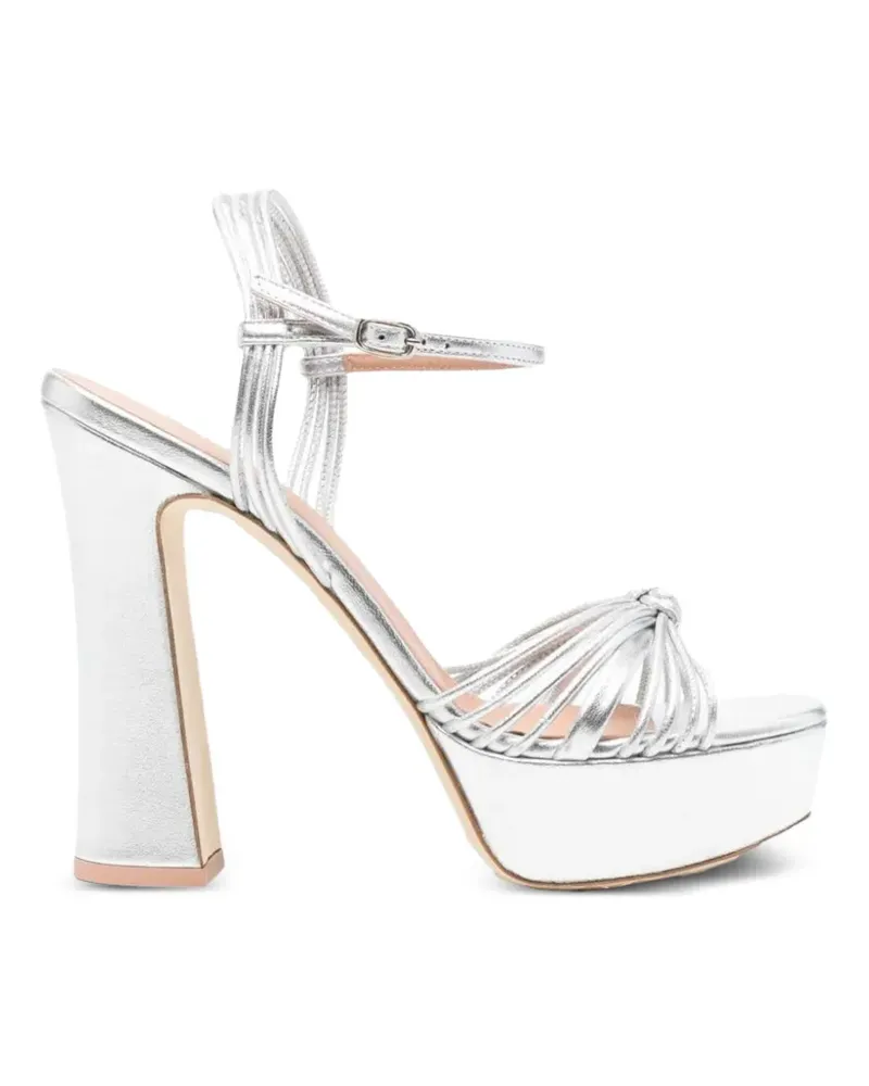 Malone Souliers Lucille Plateau-Sandalen mit Knoten - Silber Silber