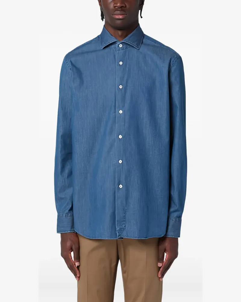 XACUS Klassisches Hemd - Blau Blau