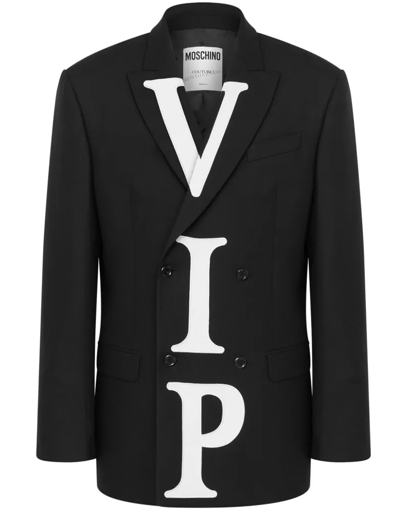 Moschino Doppelreihige VIP Jacke Schwarz