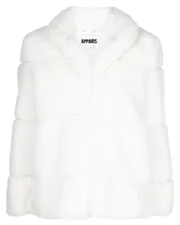 APPARIS Einreihiger Mantel aus Faux Fur Weiß