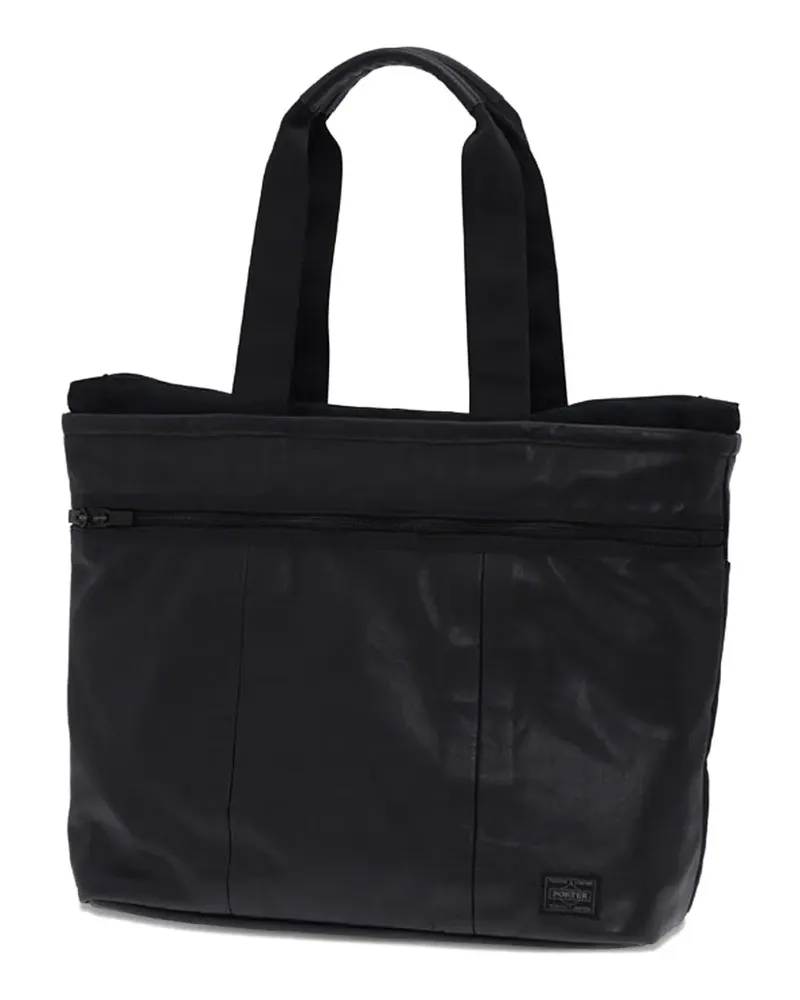 PORTER-YOSHIDA & CO Tote Bag aus Leder - Schwarz Schwarz