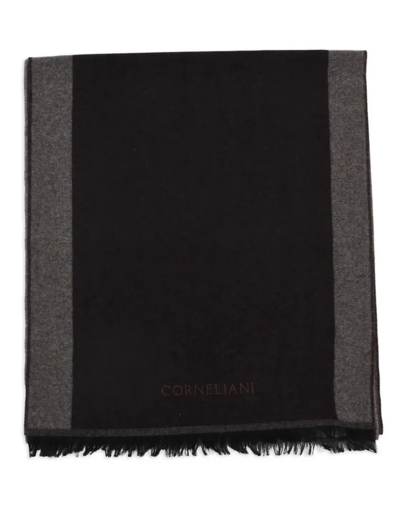 Corneliani Gestreifter Schal aus Kaschmir - Schwarz Schwarz