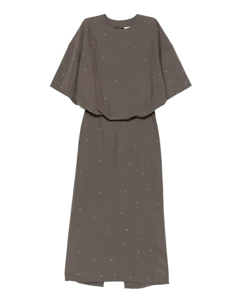 ALYSI Midikleid im Layering-Look mit Nieten - Braun Braun