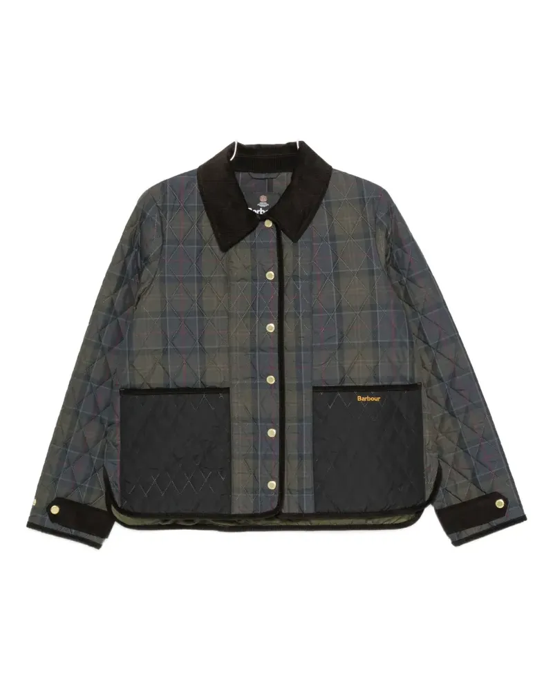 Barbour quilted tartan-print jacket - Grün Grün