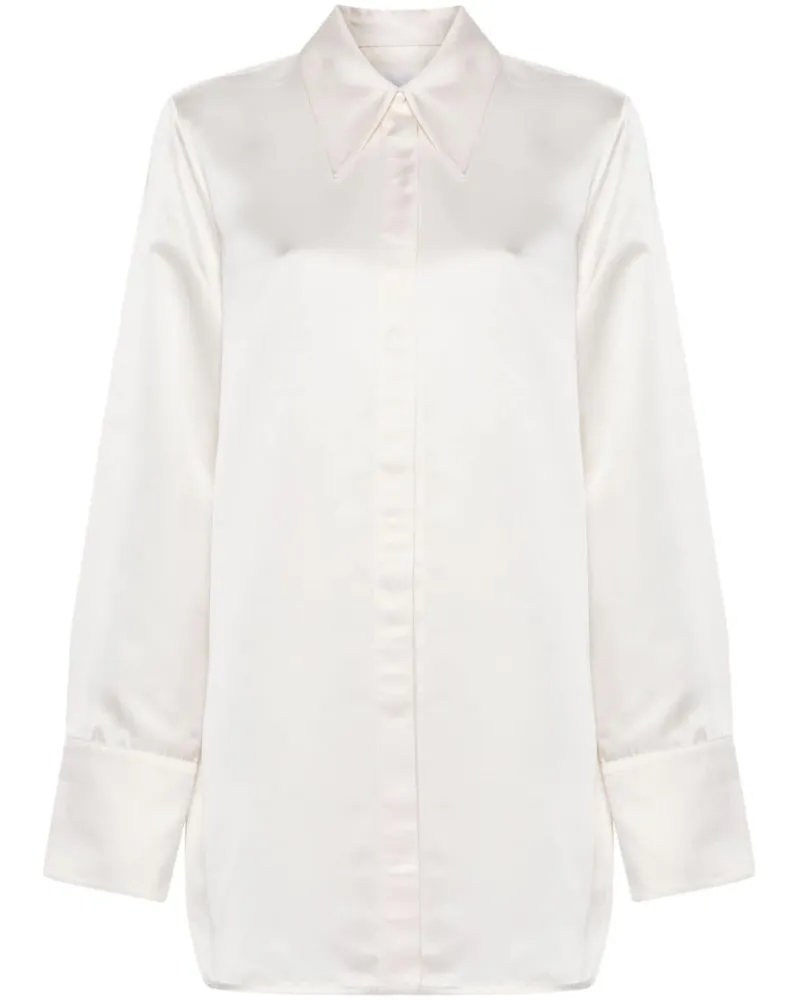 Jil Sander Hemd aus Satin - Weiß Weiß