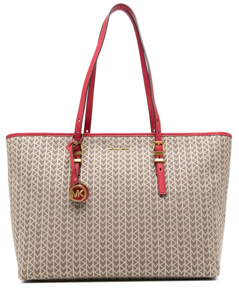 Michael Kors Große Quinn Tote Bag mit Monogramm - Nude Nude