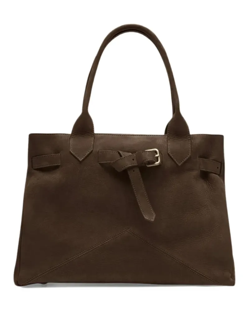 Ballantyne medium Kate 993 knotted leather tote bag - Braun Braun