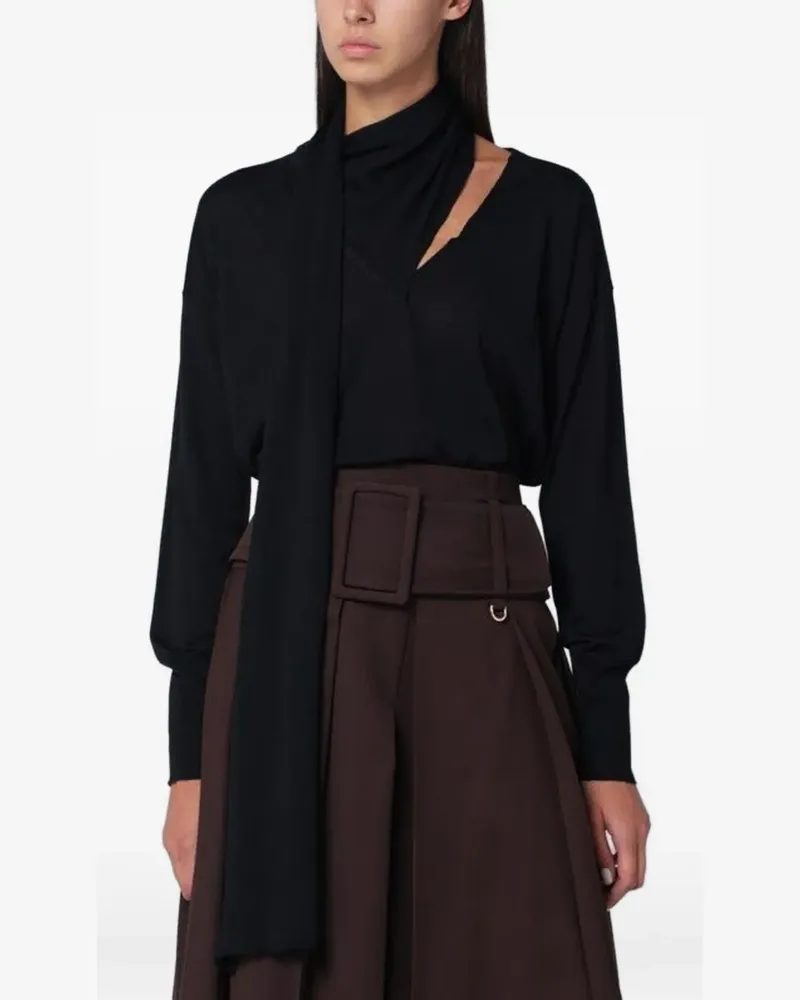 Roberto Collina scarf black sweater - Schwarz Schwarz