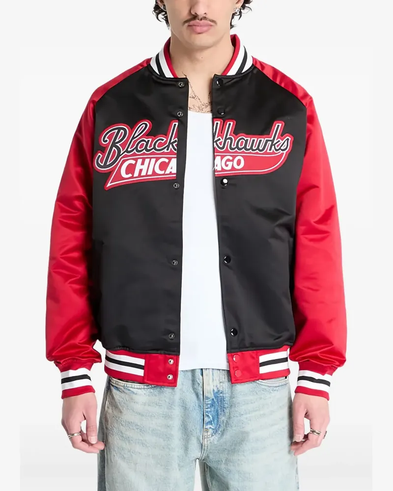 Mitchell & Ness Bomberjacke mit Logo-Print - Schwarz Schwarz