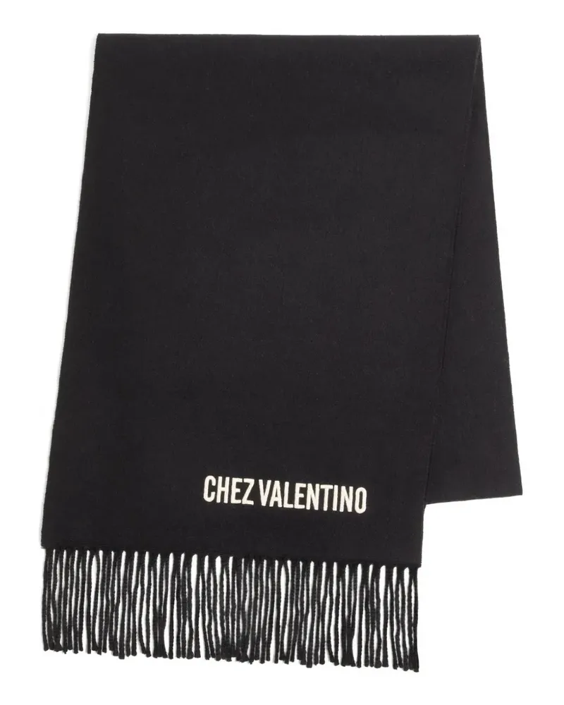 Valentino Garavani Fransenschal mit Chez-Stickerei - Schwarz Schwarz