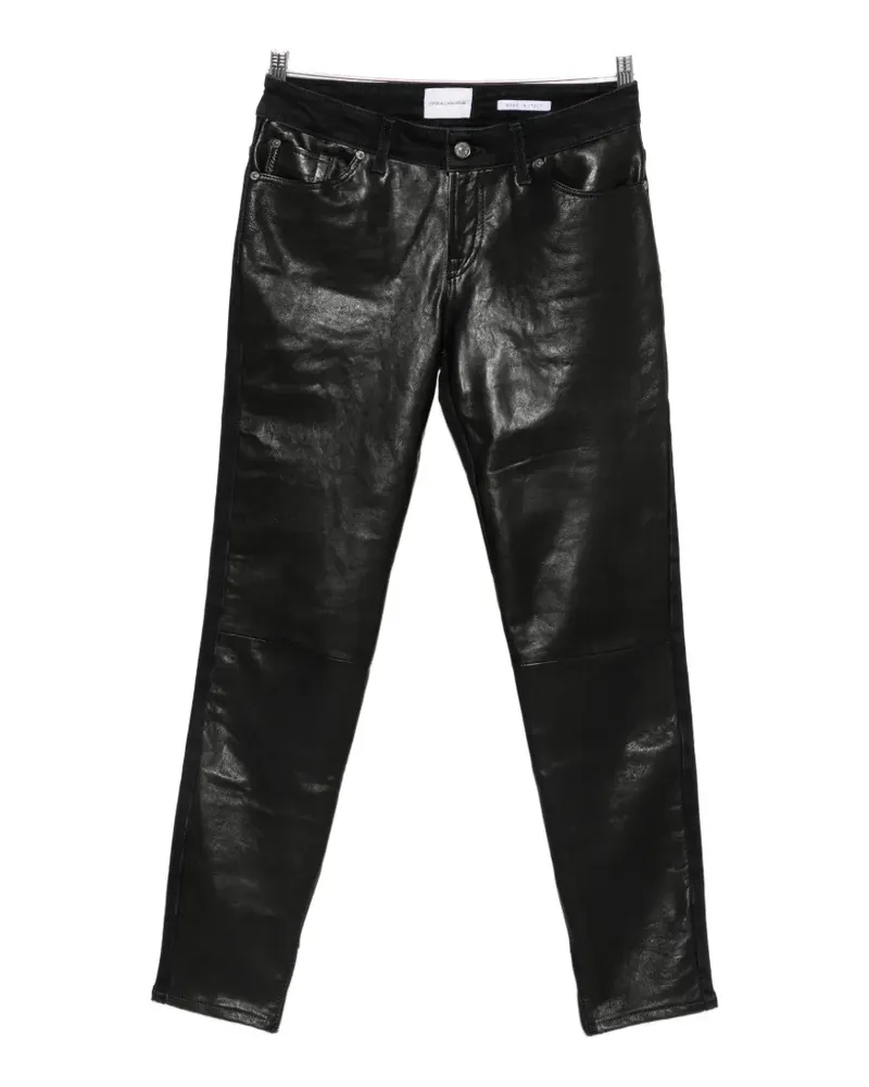7 for all mankind Beschichtete Jeans mit Reißverschluss - Schwarz Schwarz