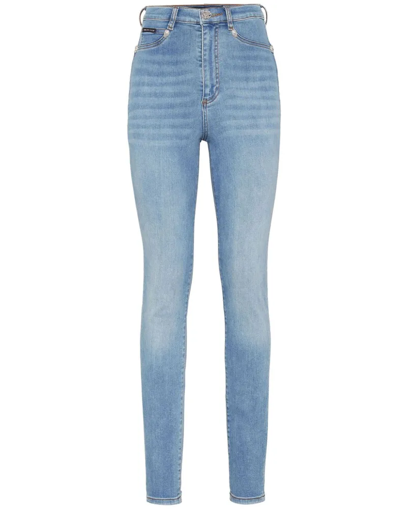 Philipp Plein Skinny-Jeans mit hohem Bund - Blau Blau