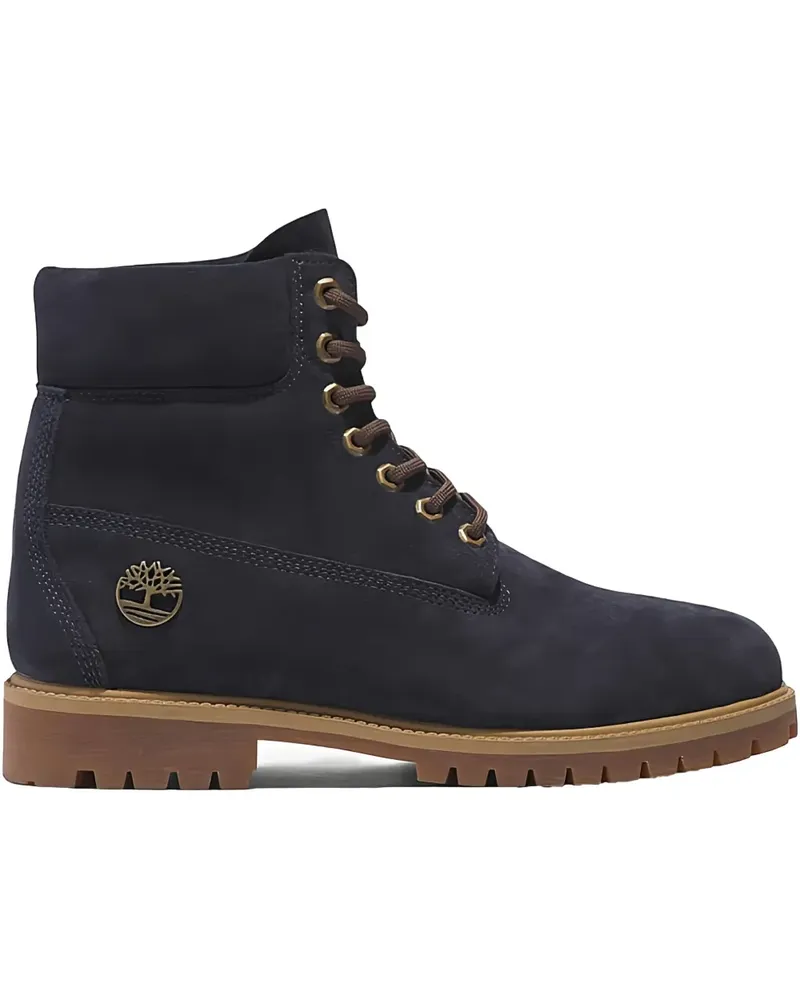 Timberland Wasserdichte Heritage 6-Inch "Dark Blue Suede" Schnürstiefel - Blau Blau
