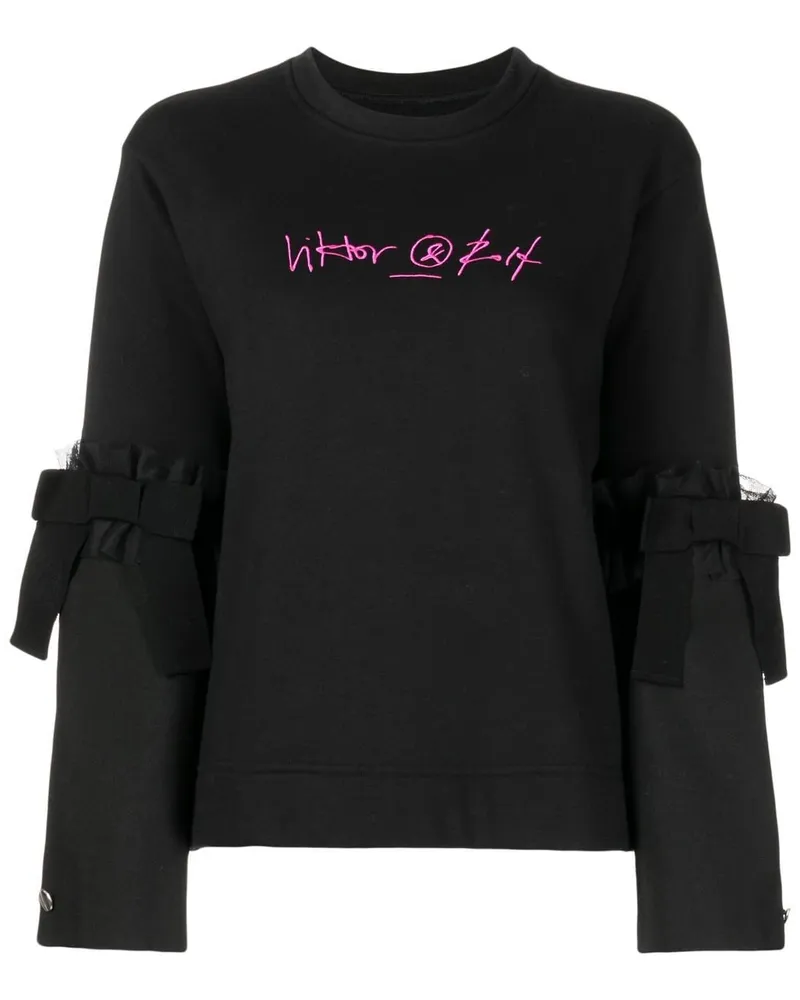 Viktor & Rolf Sweatshirt mit Logo-Stickerei - Schwarz Schwarz