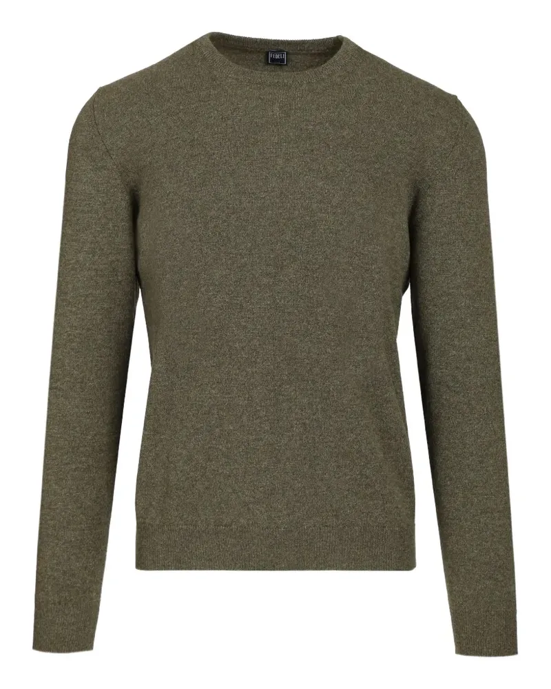 Fedeli Fein gestrickter Pullover - Grün Grün