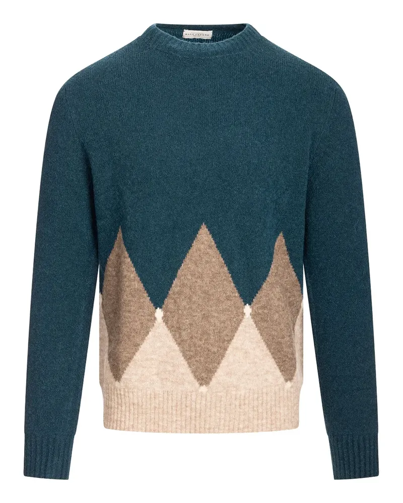 Ballantyne Bouclé-Pullover mit Rautenmuster - Blau Blau