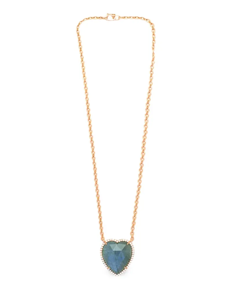 Irene Neuwirth Halskette mit Labradorit und Diamant - Rosa Rosa