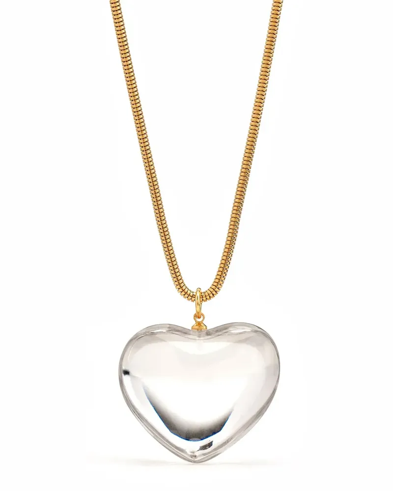 Kenneth Jay Lane Puff Halskette mit Herzanhänger - Gold Gold