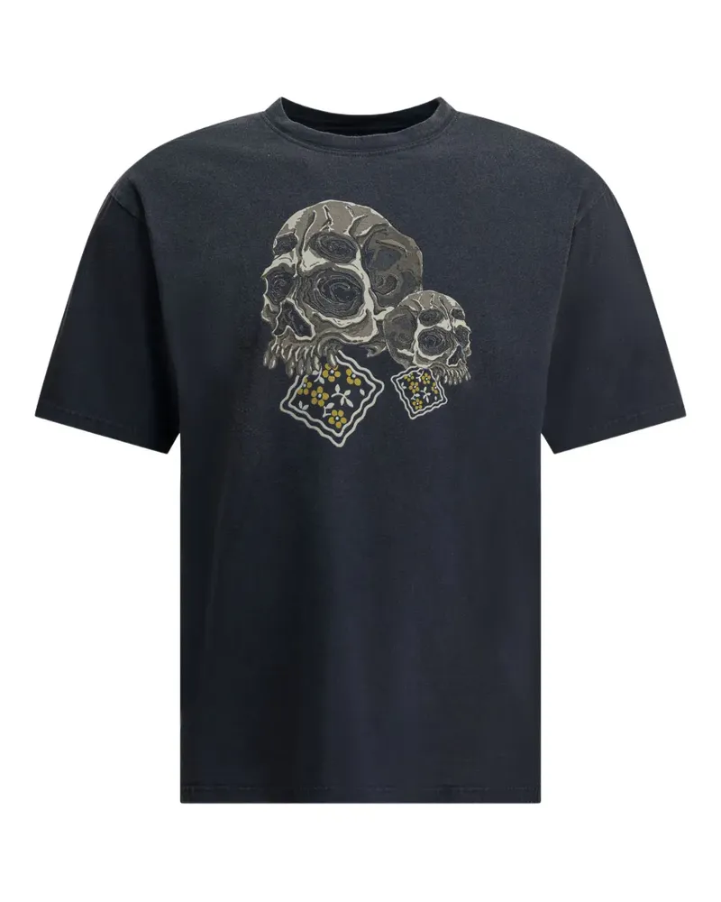 KAPITAL skull-graphic T-shirt - Schwarz Schwarz