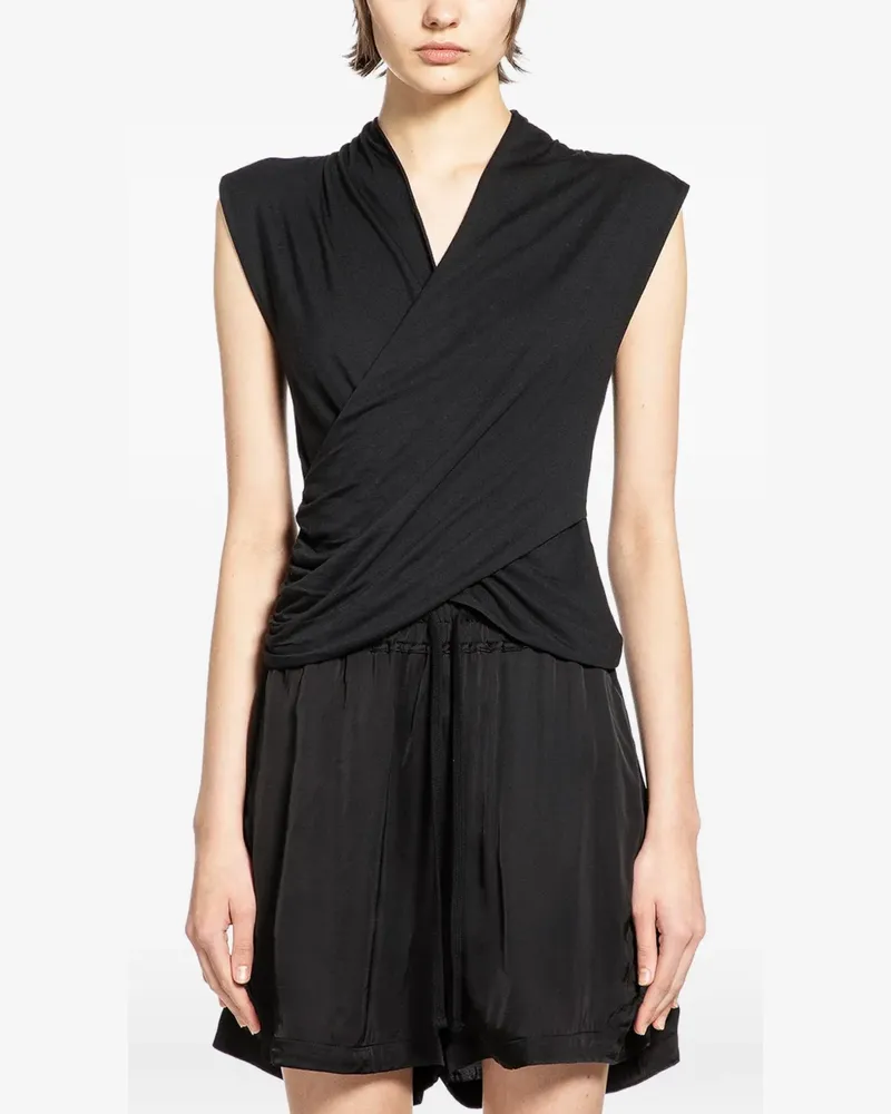 THOM KROM wrapped top - Schwarz Schwarz