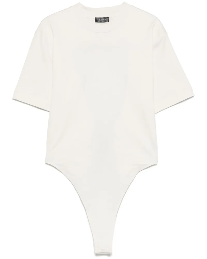 Thierry Mugler Rückenfreier Body mit Corsage - Weiß Weiß